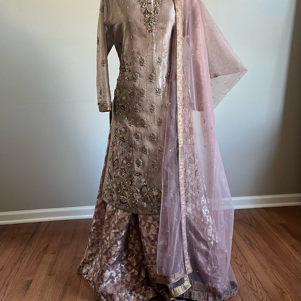 Pakistani, Indian sharara 3 piece outfit. Large